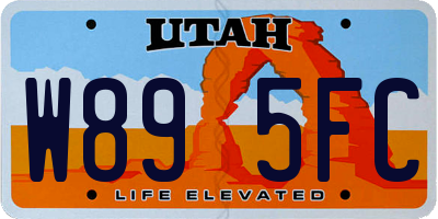 UT license plate W895FC