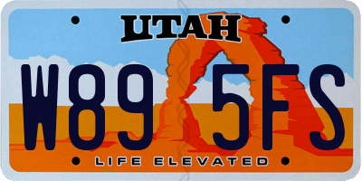 UT license plate W895FS