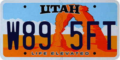 UT license plate W895FT