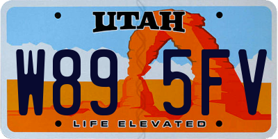 UT license plate W895FV