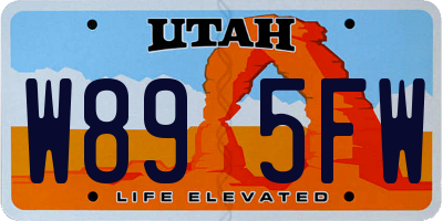 UT license plate W895FW
