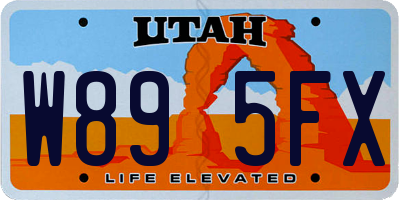 UT license plate W895FX