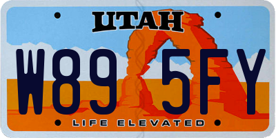 UT license plate W895FY