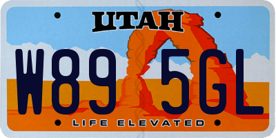 UT license plate W895GL