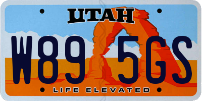 UT license plate W895GS