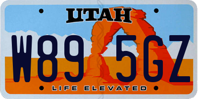 UT license plate W895GZ