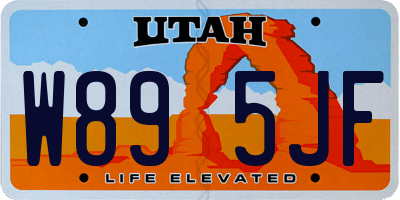 UT license plate W895JF