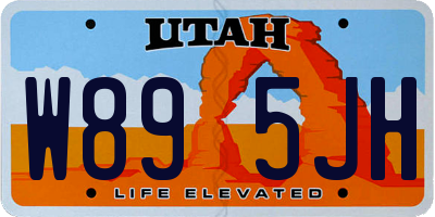 UT license plate W895JH