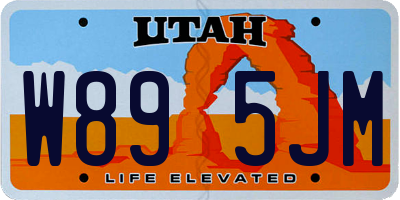 UT license plate W895JM
