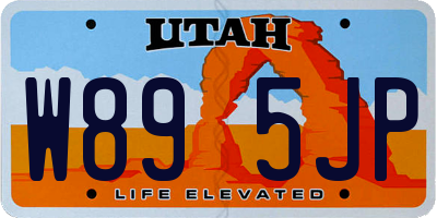 UT license plate W895JP