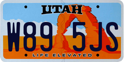UT license plate W895JS