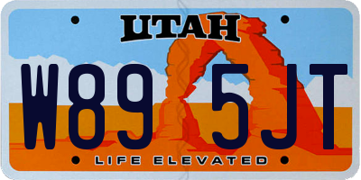 UT license plate W895JT