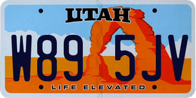 UT license plate W895JV