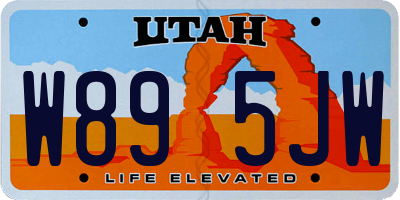 UT license plate W895JW