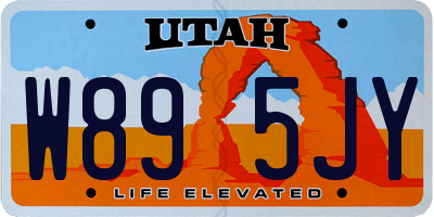 UT license plate W895JY