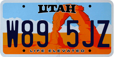 UT license plate W895JZ