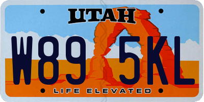 UT license plate W895KL