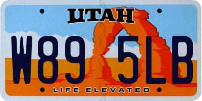 UT license plate W895LB