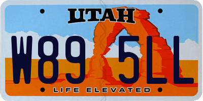 UT license plate W895LL