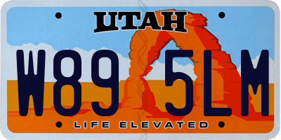 UT license plate W895LM