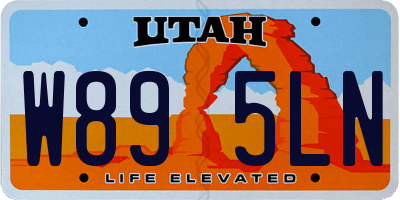 UT license plate W895LN