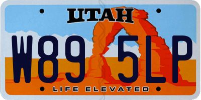 UT license plate W895LP