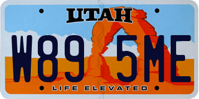 UT license plate W895ME