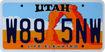 UT license plate W895NW