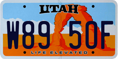 UT license plate W895OF