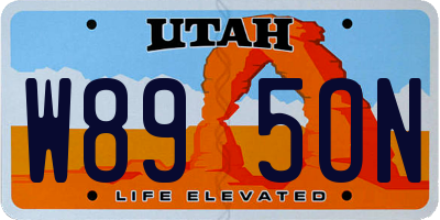 UT license plate W895ON