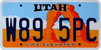 UT license plate W895PC