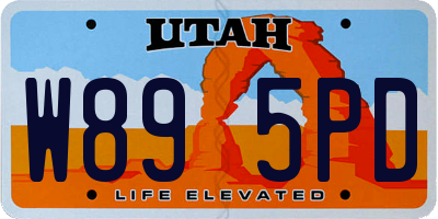 UT license plate W895PD