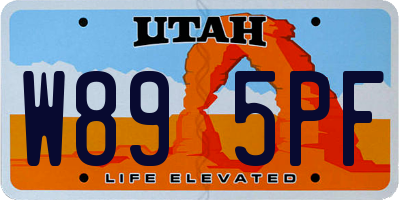 UT license plate W895PF