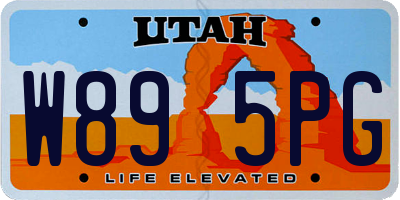 UT license plate W895PG