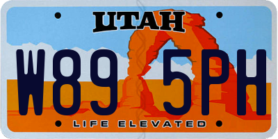 UT license plate W895PH