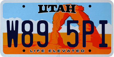 UT license plate W895PI