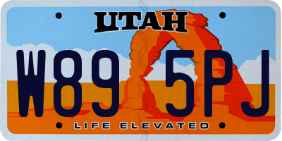 UT license plate W895PJ