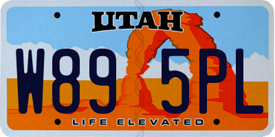 UT license plate W895PL
