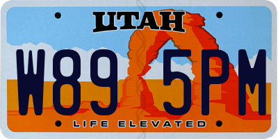 UT license plate W895PM