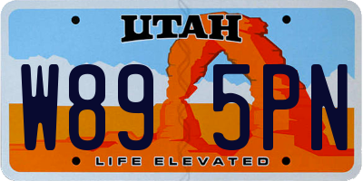 UT license plate W895PN