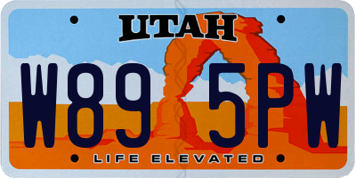 UT license plate W895PW