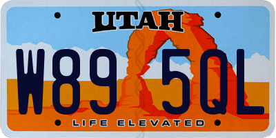 UT license plate W895QL