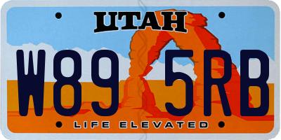 UT license plate W895RB