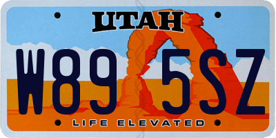UT license plate W895SZ