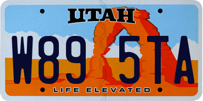 UT license plate W895TA