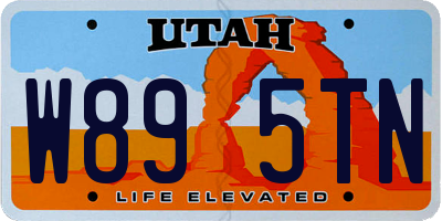 UT license plate W895TN