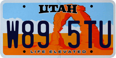 UT license plate W895TU