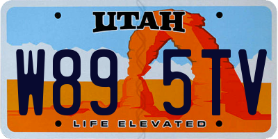 UT license plate W895TV