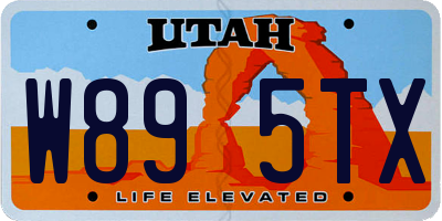 UT license plate W895TX