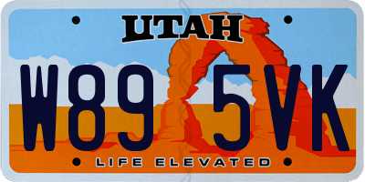 UT license plate W895VK